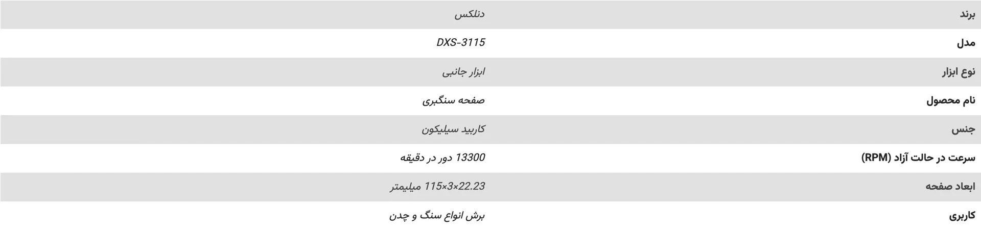 مشخصات-صفحه-سنگبری-دنلکس-مدل-DXS-3115